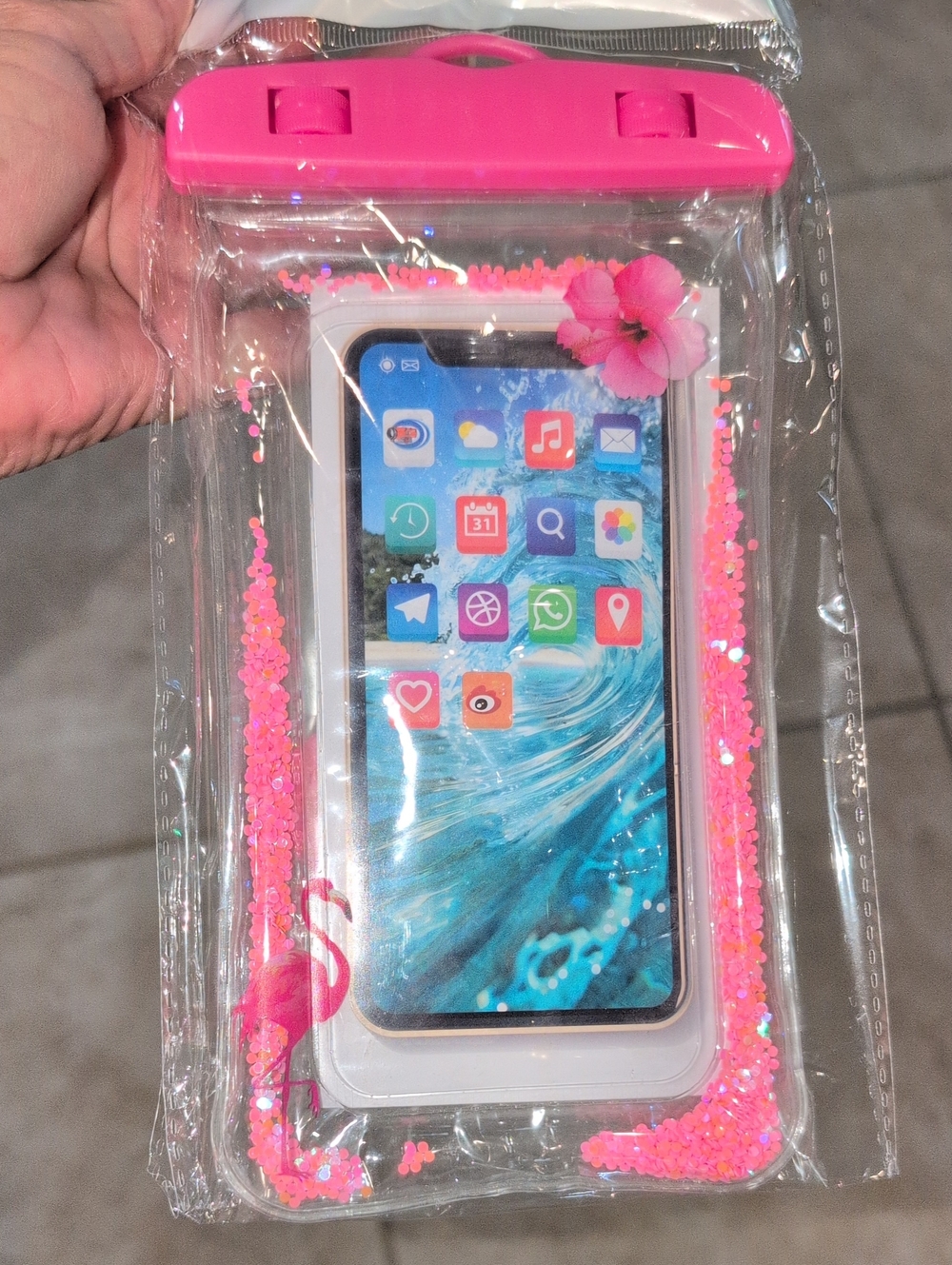 Pink Waterproof Phone Pouch - Clear Mobile Case
